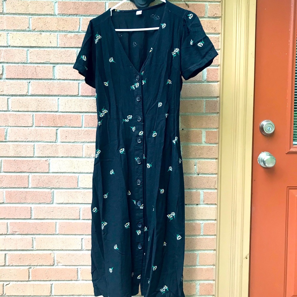 Floral Patterned Midi Dress